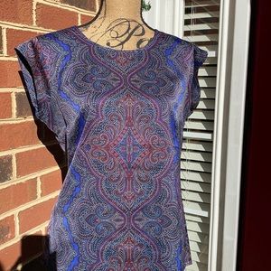 The Limited blue print blouse